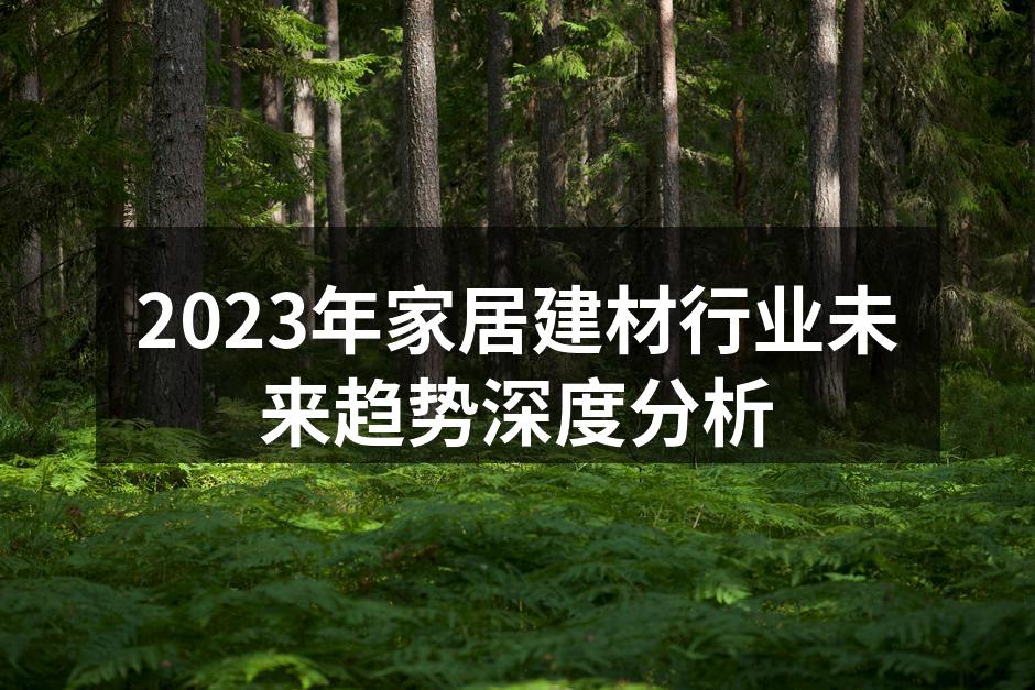 2023年家居建材行业未来趋势深度分析